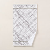 Gemustert Brown auf Weiß Badhandtuch Set (Handtuch)