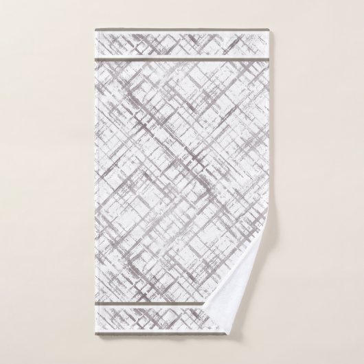 Gemustert Brown auf Weiß Badhandtuch Set (Handtuch)