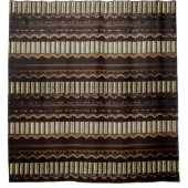 Gemustert Brown, Gold, Creme Duschvorhang (Vorderseite)