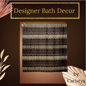 Gemustert Brown, Gold, Creme Duschvorhang