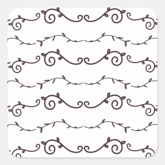 gemustert drehen quadratischer aufkleber (Vorderseite)