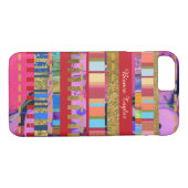 gemustert . farbenfrohe Streifen auf rosa Girl Case-Mate iPhone Hülle (Rückseite (Horizontal))