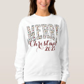 Gemustert Frohe Script Weihnachten Sweatshirt (Vorderseite)