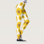 Gemustert Gelbe Sonnenblume mit winzigen Herz-Same Leggings (Rechts)