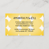 gemustert gestrichene gelbe und schwarze Formen Visitenkarte (Rückseite)