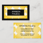 gemustert gestrichene gelbe und schwarze Formen Visitenkarte (Vorne/Hinten)