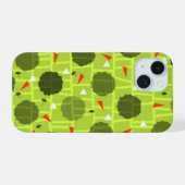 Gemustert grün iPhone 15 hülle (Rückseite (Horizontal))