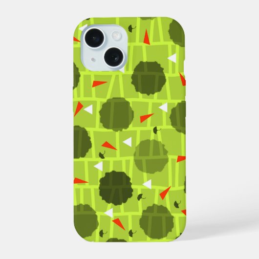 Gemustert grün iPhone 15 hülle (Rückseite)