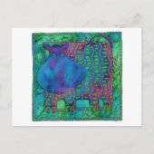 Gemustert Hippo Postkarte (Vorderseite)