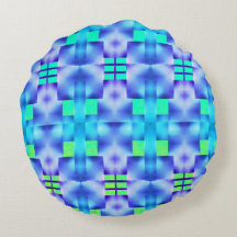 Gemustert in fett blauen und hellgrünen Formen