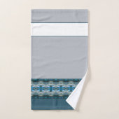 Gemustert in grauem und blauem Streifen Badhandtuch Set (Handtuch)