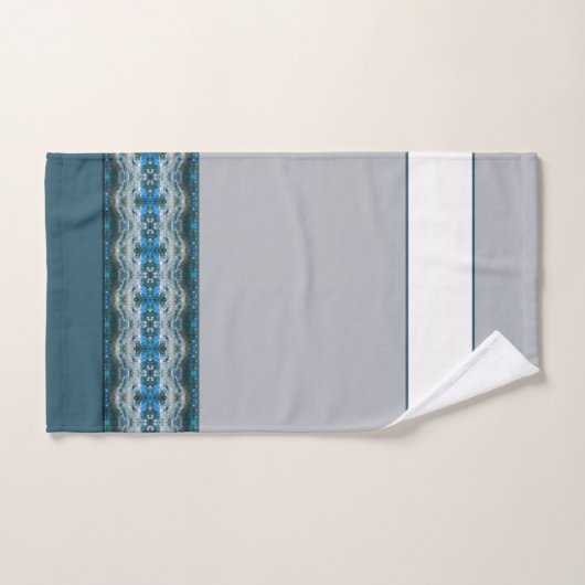 Gemustert in grauem und blauem Streifen Badhandtuch Set (Handtuch)
