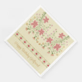 Gemustert mit rosa Blumenakzenten Serviette (Ecke)