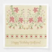 Gemustert mit rosa Blumenakzenten Serviette (Vorderseite)