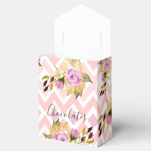 Gemustert mit Rosa Geschenkschachtel (Geöffnet)