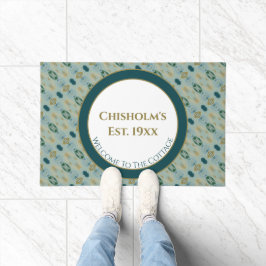 Gemustert mit Türkis und hellgrün Fußmatte