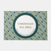 Gemustert mit Türkis und hellgrün Fußmatte (Vorderseite)