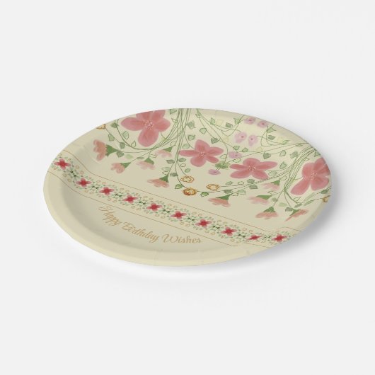 Gemustert Pappteller (Schrägansicht)