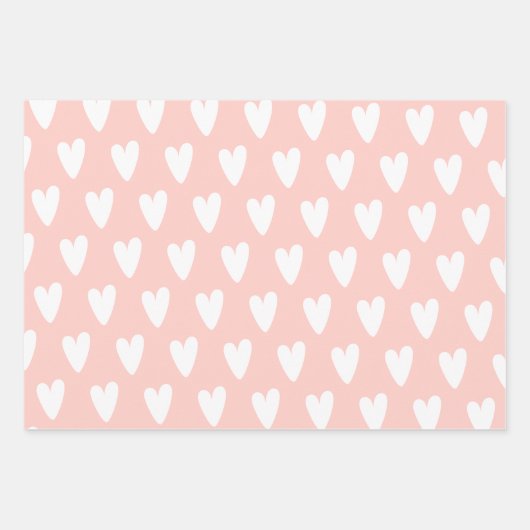 Gemustert rosa Blüte mit Liebe Geschenkpapier Set (Vorderseite 3)