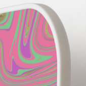 Gemustert rosa, flüssiger Lila Skriptname Pickleball Schläger (Linke Seite)