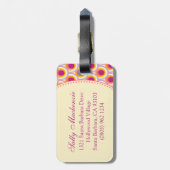 Gemustert rosa gelbe Gepäckmarke Gepäckanhänger (Rückseite vertikal)