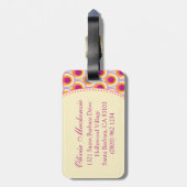 Gemustert rosa gelbe Gepäckmarke Gepäckanhänger (Rückseite vertikal)