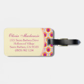 Gemustert rosa gelbe Gepäckmarke Gepäckanhänger (Rückseite horizontal)