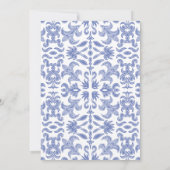 Gemustert Stone Blue Wedding rettet Termine Einladung (Rückseite)