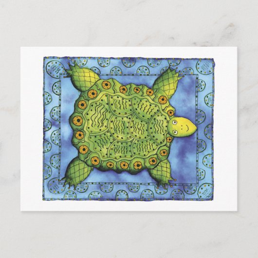 Gemustert Turtle Postkarte (Vorderseite)