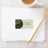 Gemustert Yin Yang Sage Green Adressaufkleber (Insitu)