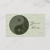 Gemustert Yin Yang Sage Green ID325 Visitenkarte (Vorderseite)