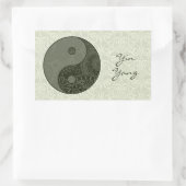 Gemustert Yin Yang Sage Green Rechteckiger Aufkleber (Tasche)