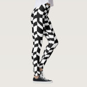 Gemusterte Abstrakte Schwarz und Weiß Leggings (Rechts)