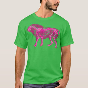 Gemusterte afrikanische Pink Lion Kontur mit Sk T-Shirt