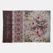 Gemusterte Aquarellblume Geschirrtuch (Horizontal)