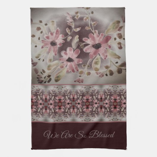 Gemusterte Aquarellblume Geschirrtuch (Vertikal)