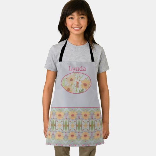 Gemusterte Aquarellblume Schürze (Insitu)