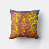 Gemusterte Aquarellbutterfly-Illustration Kissen (Rückseite)