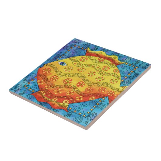 Gemusterte Aquarelldarstellung Fliese (Seite)