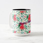 Gemusterte Aquarellpflanze Zweifarbige Tasse (Vorderseite Links)