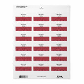 Gemusterte Bezeichnung für tiefe Rose Adressaufkleber (Vorne)