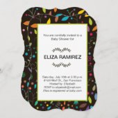 gemusterte Blätter Babydusche Einladung (Vorne/Hinten)