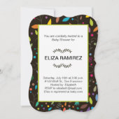 gemusterte Blätter Babydusche Einladung (Vorderseite)