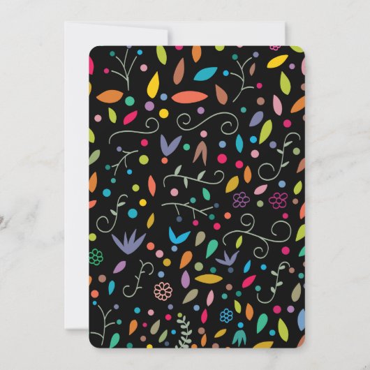 gemusterte Blätter Babydusche Einladung (Rückseite)