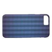 Gemusterte, blau gestreifte Kohlenstofffaser Case-Mate iPhone Hülle (Rückseite (Horizontal))