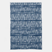Gemusterte blaue Tribalgewebe Geschirrtuch (Vertikal)