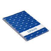 Gemusterte blauweiße Sticks und gestrichelte Linie Notizblock (Rechte Seite)