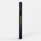 Gemusterte Blue Ocher-Kohlefaser personalisieren Case-Mate iPhone Hülle (Hinten/Rechts)