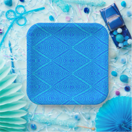 Gemusterte Blue Paper-Teller Pappteller
