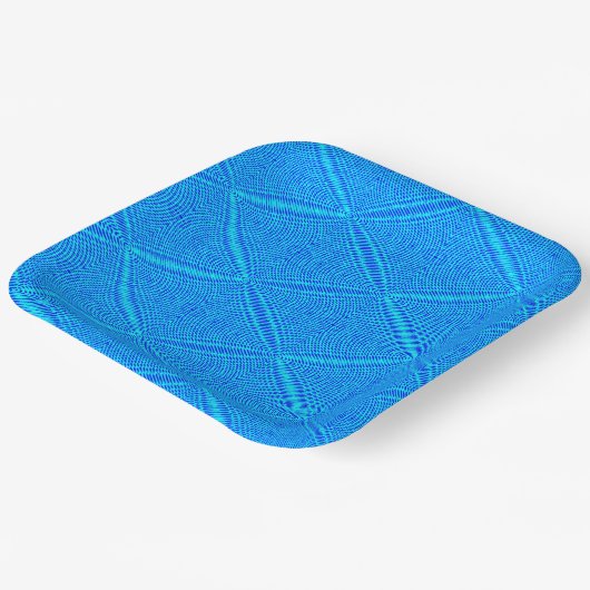 Gemusterte Blue Paper-Teller Pappteller (Gewinkelt)